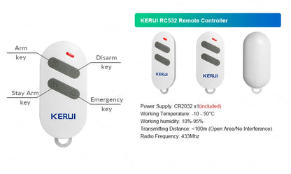 KERUI W202 Home Security Alarms WIFI GSM Alarm System Kit Tuya Smart Remote Control with Motion Detector Door Sensor for House