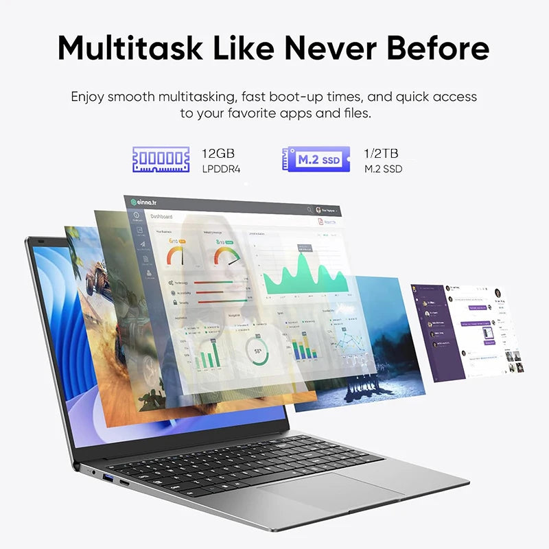 2025 Laptop Core i7 7500U A3950 Portable Laptops Windows 11 Pro 16GB DDR4 1TB SSD 1920*1080 HD PC Gaming Computer Notebook Gamer