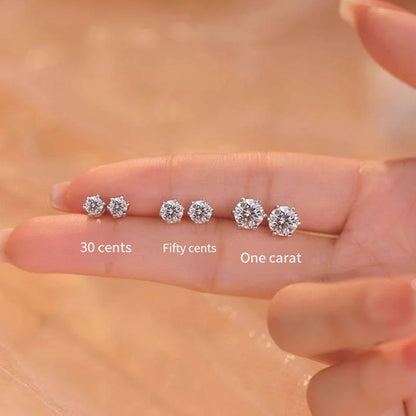 TEN CARATS 0.5ct-3ct D Color Certified Moissanite Stud Earrings Lab Created Diamond 925 Sterling Silver  Wedding