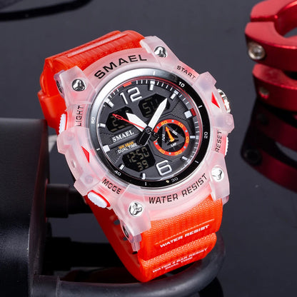 SMAEL 8007 Military Sport Watch – LED Digital Dual Time, Waterproof Men's Wristwatch