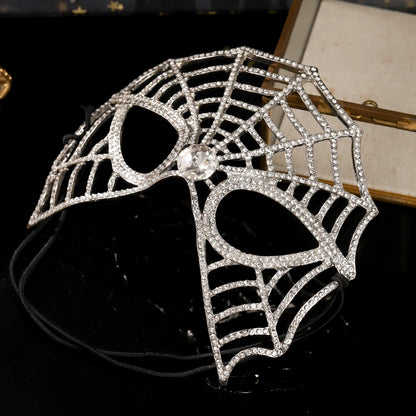 European and American Halloween Baroque Rhinestone Spider Alloy Mask Party Dance Sexy Jewellery Mask Accessories For Women