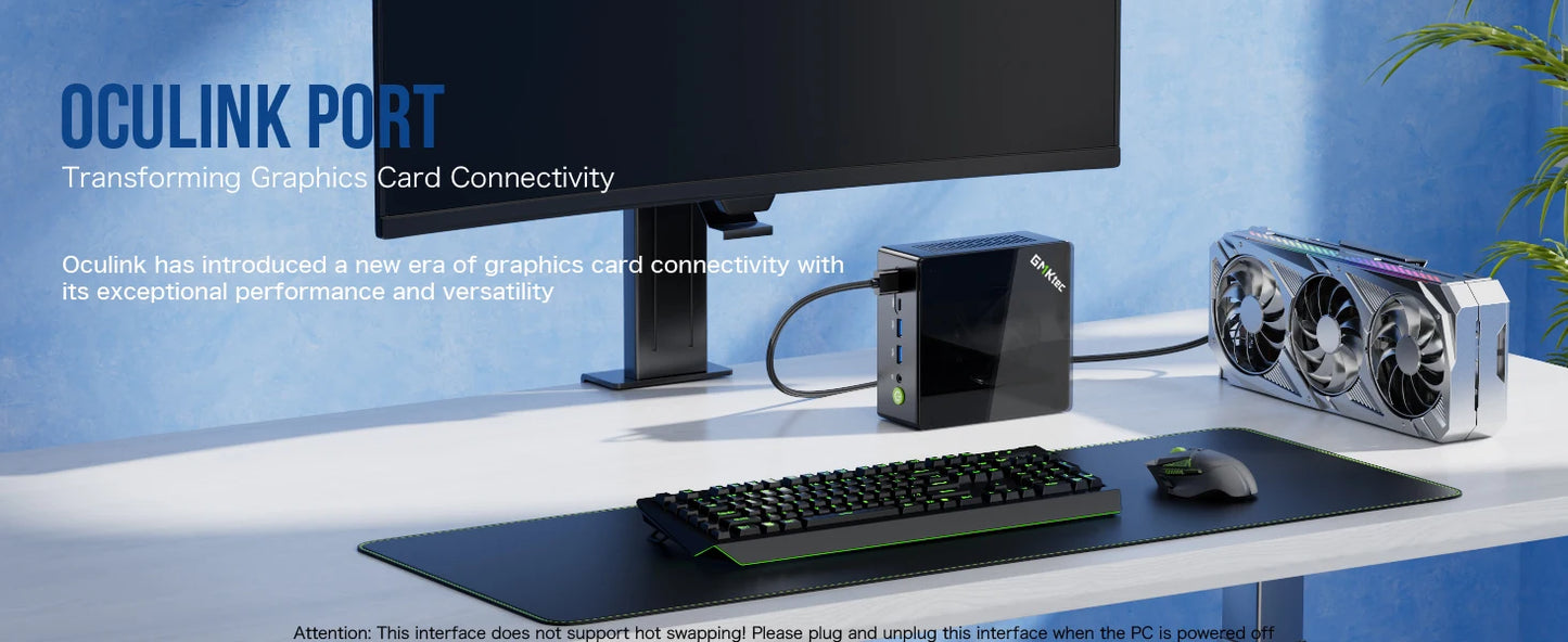 GMKtec K8 Plus Mini PC – AMD Ryzen 7 8845HS, DDR5, Oculink, Windows 11 Pro