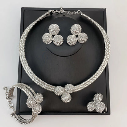 Brazilian Bold Necklace Luxury African Bridal Jewelry Set for Women