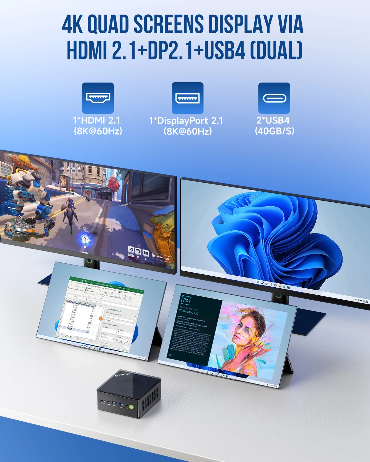 GMKtec K8 Plus Mini PC – AMD Ryzen 7 8845HS, DDR5, Oculink, Windows 11 Pro