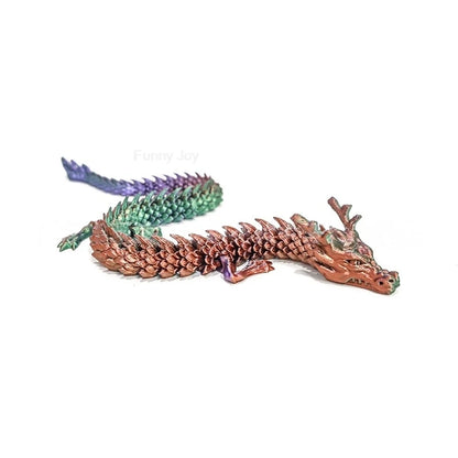 30CM 90cm 3D Printed Conjoined Divine Dragon Ornaments Joints Can Move Creative Dragon Plants Rockery Fish Tank Decoration