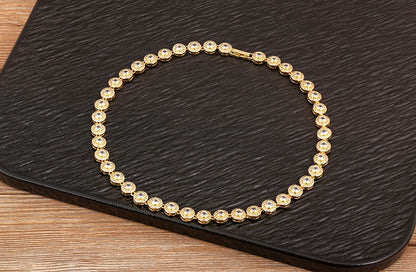 Nidin New Arrival Romantic Heart/Round Shape Shiny Crystal Zircon Chain Necklace For Women Female Valentine's Day Jewelry Gifts