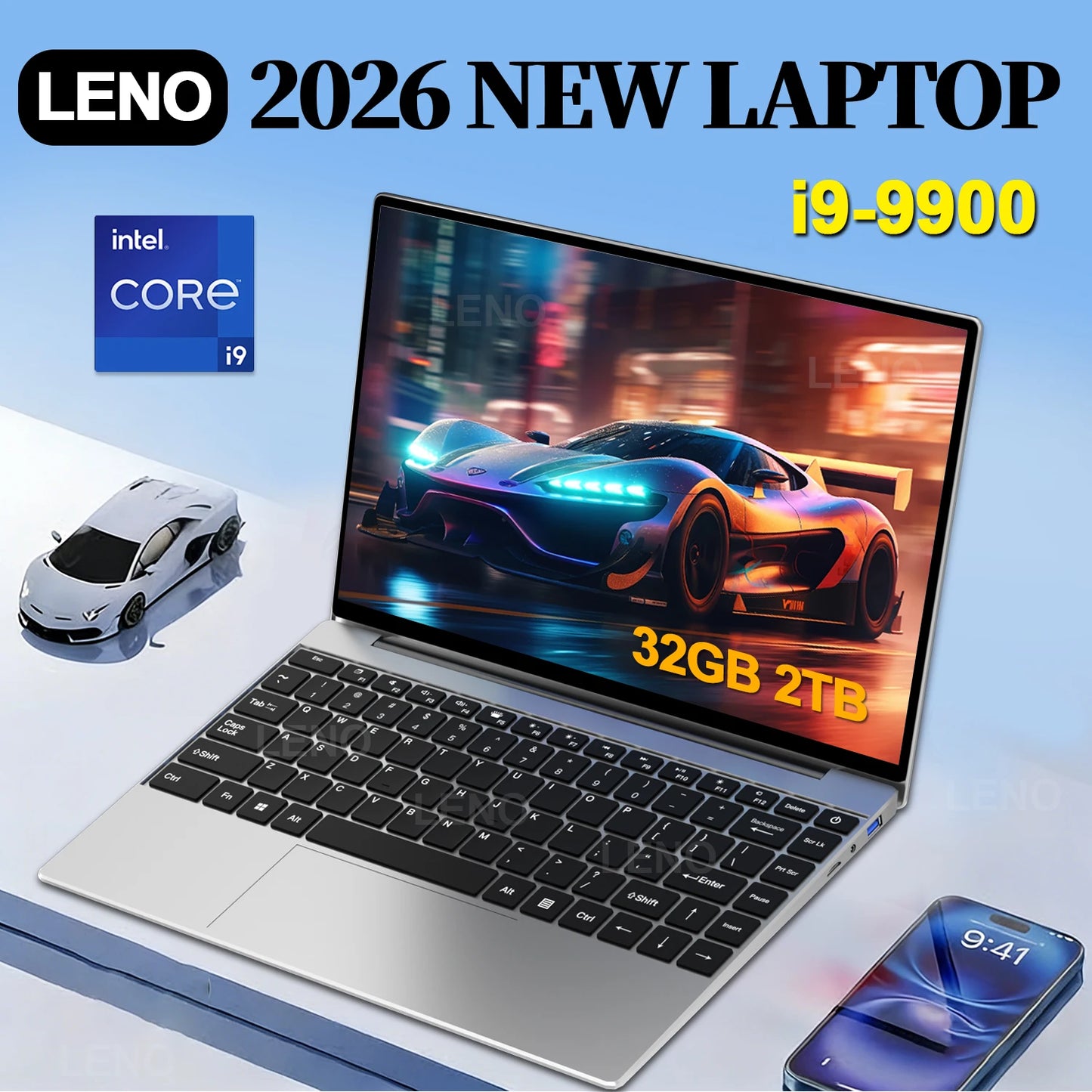 LENO 14.1" Gaming Laptop – Intel Core i9-9900, 32GB RAM, 2TB SSD, Windows 11