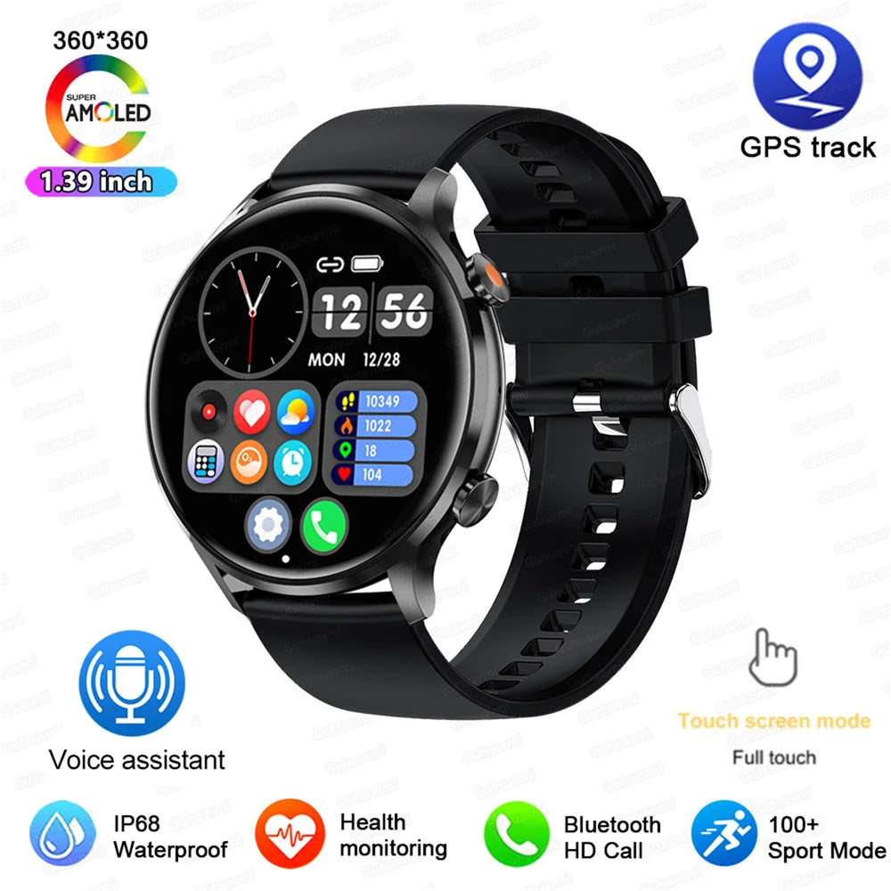 2026 AMOLED HD Smartwatch – GPS, Bluetooth Call, IP68 for Android & iOS