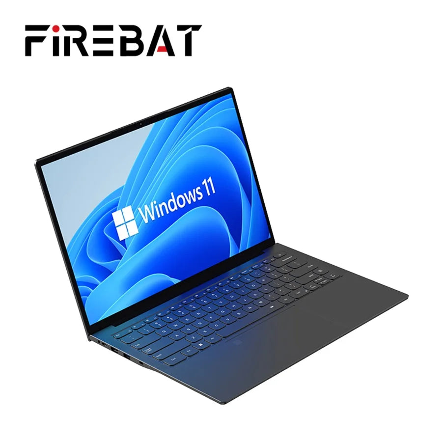 Firebat A16 AT15 Laptop 15.6 16 Inch CPU Intel N100 16GB RAM 512GB 1TB BT4.2 WiFi5 LPDDR4 Lightweight Business Computer Notebook