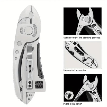9 in 1 Multitool Keychain Plier - Accessories for Handyman,Adjustable Wrench,Screwdriver,Pliers,Knife,and More Compact,Portable