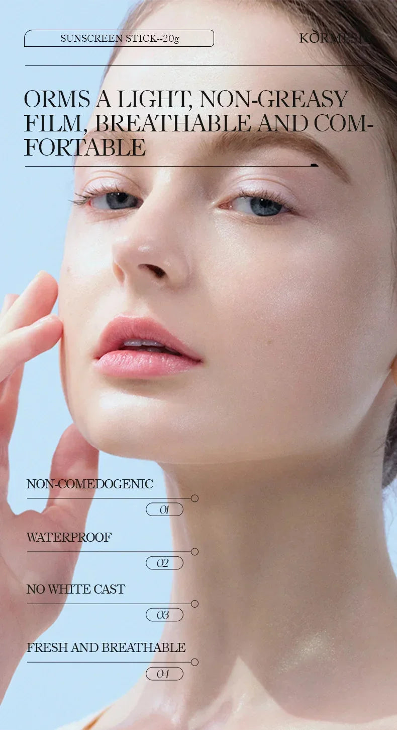 Sunscreen Cream Stick SPF 50+ UV Protective Anti Oxidant Sun Block Isolation Cream Lightweight Korea for All Skin Type Cosmetics