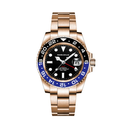 CUSTOM NH34 GMT Stainless Steel Sapphire Glass Watches reloj Waterproof Watch for man Automatic Movement Mechanical Men's Watch