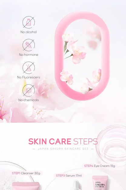LAIKOU Sakura 5-Piece Skincare Gift Set – Moisturising Korean Valentine's Day Kit