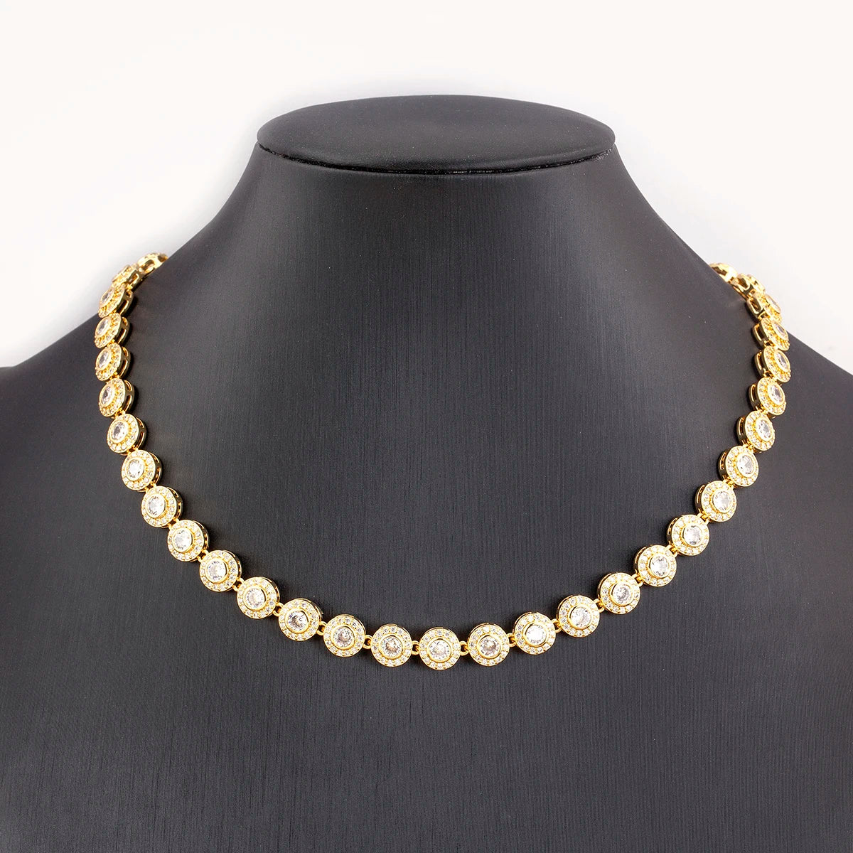 Nidin New Arrival Romantic Heart/Round Shape Shiny Crystal Zircon Chain Necklace For Women Female Valentine's Day Jewelry Gifts