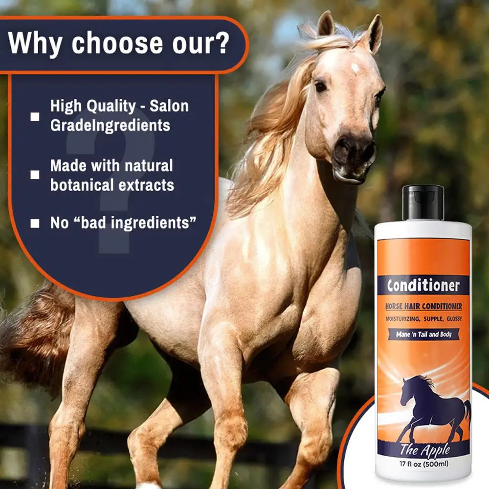 Mane And Tail Shampoo 500ml Deep Nourishing Mane And Horse Cleanser Conditioner Supplies Shower Detangler Gel Grooming Coat W8K3
