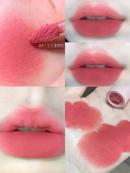 AKF Lip Mud Matte Velvet Soft Mist Lipstick Moisturizing Longlasting High Pigmented Lip Tint Lip Glaze Cosmetics Makeup