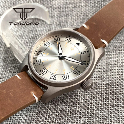 Tandorio Titanium Ultralight Dive 39mm Men's Pilot Watch Automatic Miyota 8215/PT5000 Movt AR Sapphire 20BAR Waterproof Luminous
