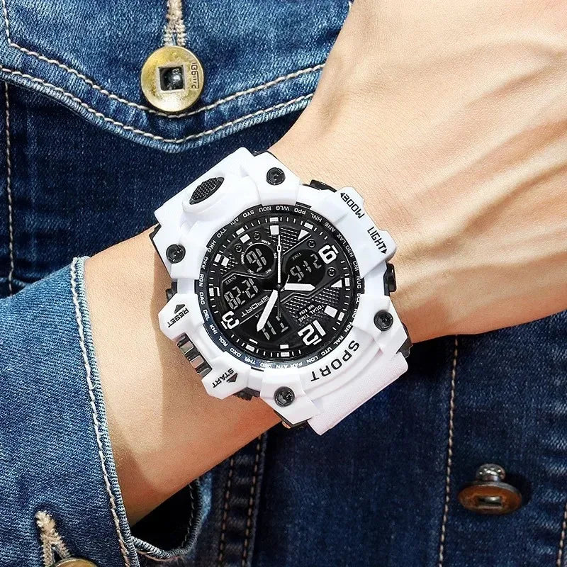 Hot shopping Teenage Men's Junior High School Student Fashion Trend Black Technology Sports Glow Men's Electronic Watch
