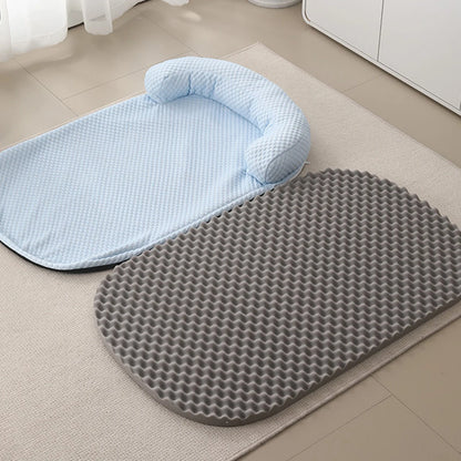 Breathable Spring Summer Cooling Large Dog Bed Ati-slip Cat Bed with Pillow Ice Silk Fabric Dog Bed for Small Dog Cushion Pet