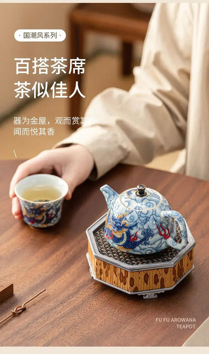 Chinese Underglaze Color Ceramic Teapot Tea Gift Customized Tea Infuser Tea Pot