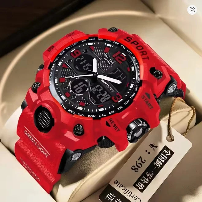 Hot shopping Teenage Men's Junior High School Student Fashion Trend Black Technology Sports Glow Men's Electronic Watch