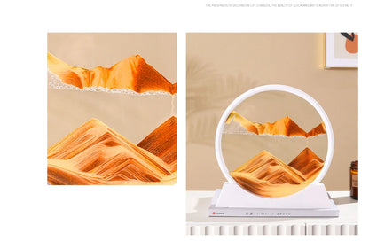 Sandscape Moving Sand Art Picture Round Glass Deep Sea Quicksand Craft Home Decor Gift 3D Liquid Hourglass Flowing Sand Painting