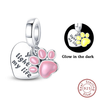 Charms Luminous Firefly Stars Cherry S925 Silver Pendants Beads 3mm DIY Party Christmas Fine Jewelry Making Gifts