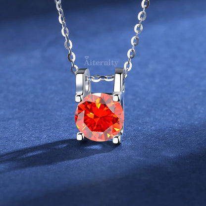 100% Real D Color 1 Carat Moissanite Pendant Necklace GRA Certificate for Women Wedding Bridal S925 Sterling Silver Fine Jewelry