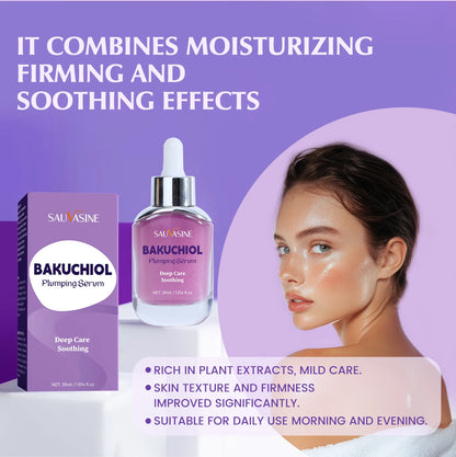 30ml Bakuchiol Plumping Serum Skin Moisturizing & Soothing Essence for Women Smoothing Fine Lines Enhances Firmness & Elasticity