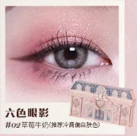 Flower Knows Swan Ballet Eyeshadow 6 Color Palette Matte Shimmer Glitter Mixed Long Lasting Eye Shadow Makeup Flowers Know