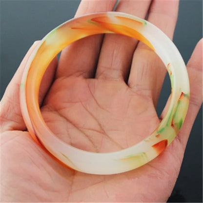 Multicolor Imitate Jade Bangle Charm Jewellery Fashion Accessories Hand-Carved Lucky Amulet Gifts for Women Her Men