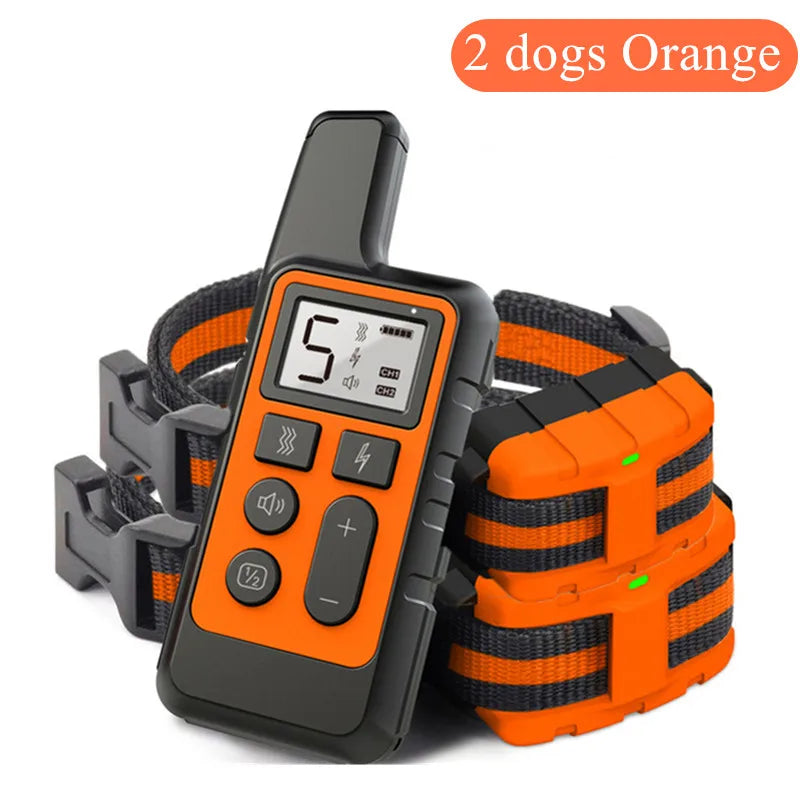 Dog Training Collar Waterproof Rechargeable Shock Collars for Dog with Remote Training Beep Vibration Shock, Electric Dog Collar