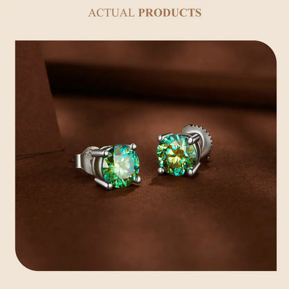 BAMOER 4 Prongs Moissanite Earrings for Women Solid 925 Sterling Silver 2CT VVS1 Lab Diamond Sparkling Classic Wedding Jewelry