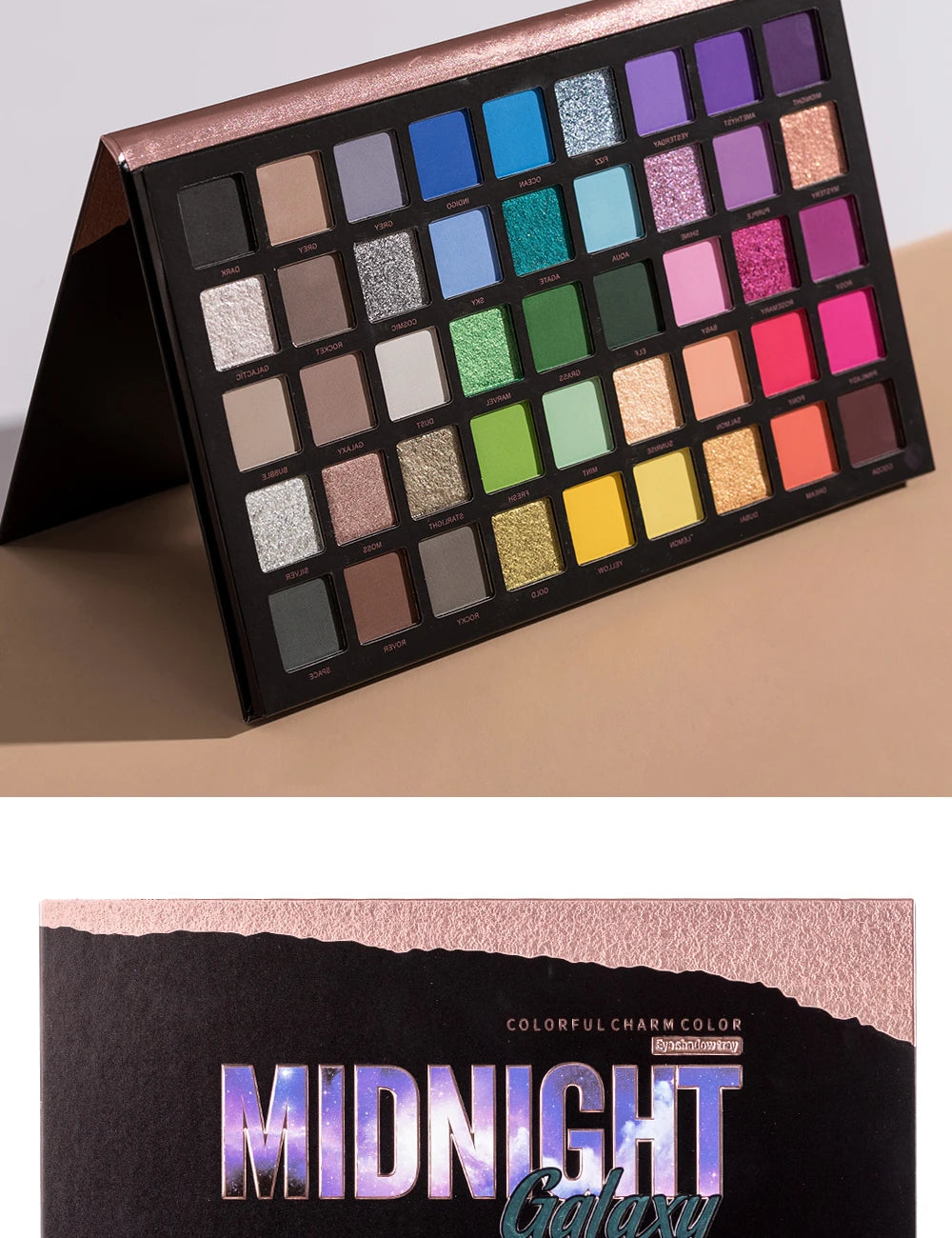 45 Color Eyeshadow Palette, Neon Glitter Matte Eyeshadow Natural Nude,Highly Pigmented Nude Warm Color Tone,Colorful Makeup