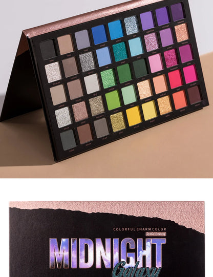 45 Color Eyeshadow Palette, Neon Glitter Matte Eyeshadow Natural Nude,Highly Pigmented Nude Warm Color Tone,Colorful Makeup