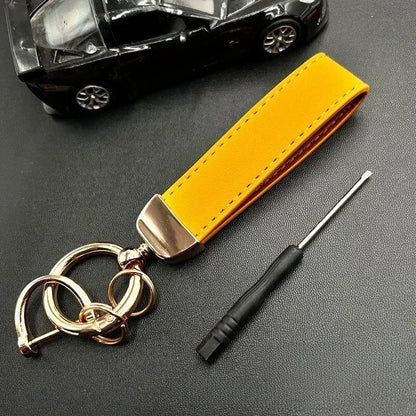 Custom Name Logo Leather Car Moto Keychain Personalized for Men and Women  Creative Simple Key Chains Gift