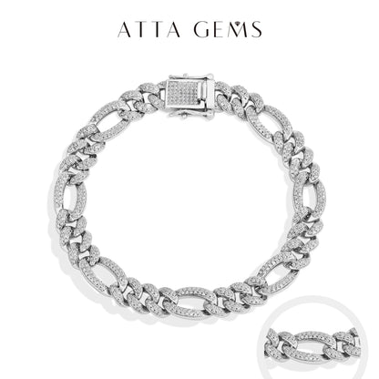 ATTAGEMS 2025New Full Moissanite Cuba Chain for ManWomen 925 Sterling Silver 18kGold Plated Classic Tennis Bracelet Fine Jewelry