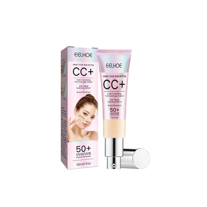 Natural Foundation Cc Cream Waterproof Brighten Moisturizing Foundation Concealer Oil-Control Sunscreen Spf 50 Makeup Cosmetics