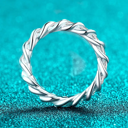 New GRA 3mm Full Moisssanite Eternity Bands Sparkling Bride Wedding Women Rings 100% Pure 925 Silver Lab Diamond Jewelry