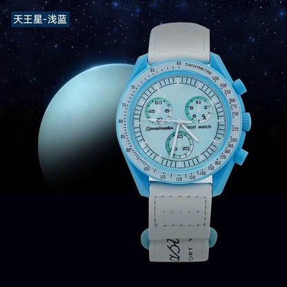 Fashion Trend Women's Watch Swatch Black Snoopy Luxury Brand Men's Watch Plastic Case Timing Moon Exploration Planet Watch