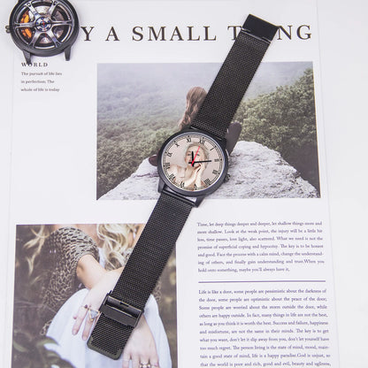 2025 Men's Watch Personalized Customizable Roman Font Quartz Wrist Campus Punk Cool Style Gift Festival Souvenir