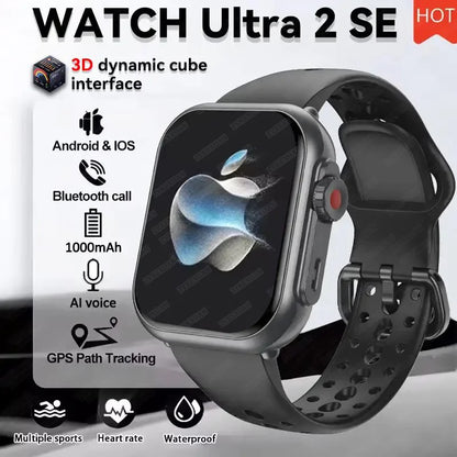 For Apple Watch Ultra 2 1000 mAh Smart Watch Men Women 1.85-inch HD Full Touch Screen IP68 Waterproof Bluetooth Call Smartwatch