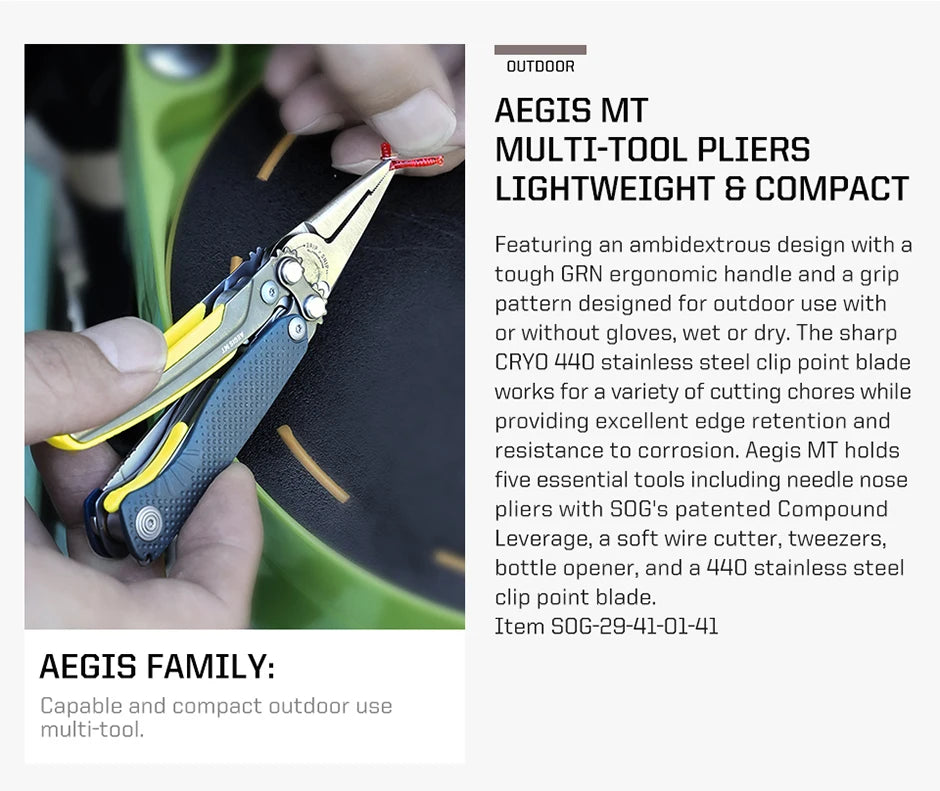 SOG 5 In 1 Mini Compact Multitool Pliers Lightweight EDC Pocket Knife Hunting Fishing Camping Supplies Micro Tools equipment