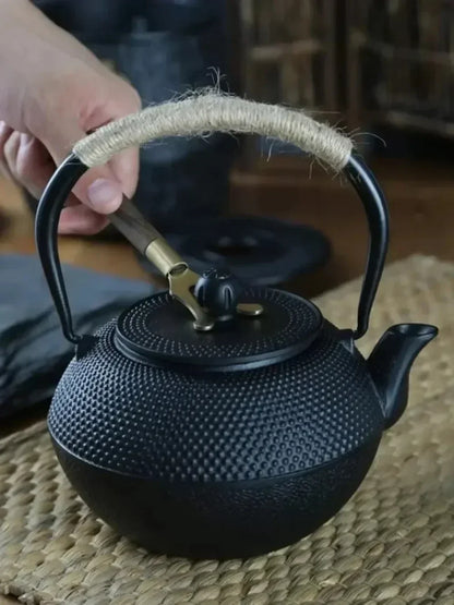 Iron Teapot Handmade Antique Cast Japanese Style Tea Kettle for Boiling Water Accessory Set Charcoal Stove Kitchen Teaware Set