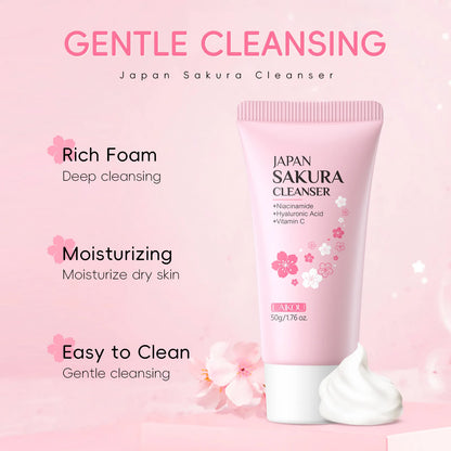 LAIKOU Sakura Facial Cleanser 50g – Deep Cleansing, Brightening & Moisturising