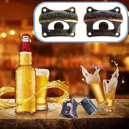 1/2/4/8pcs Bottle Opener Wall Mounted Retro BBQ DIY Solid Beer Opener Tools Bar Decorative Beer Opener Kitchen Gadgets