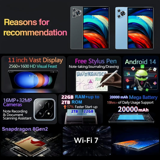 2025 New Original Hauwei P70 UltraTablet 11inch Snapdrago 8gen2 HD 4K Android 14 22GB+2T 20000mAh 5G Dual SIM WiFi GPS Tablet PC
