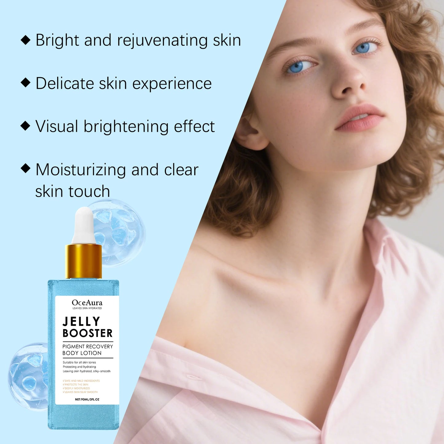 Niacinamide Serum Jelly Booster Even Skin Tone Reduce Pigmentation Fade Dark Spot Moisturizing Brightening Essence for Face Body