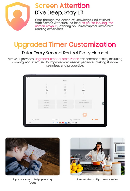 【World Premiere】Blackview MEGA 1 Tablet 11.5 inch 2.4K 120Hz Display 8GB 256GB 50MP+13MP Camera 8800mAh 33W Fast Charging Pad P