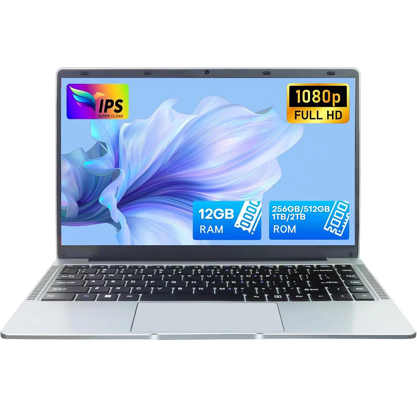 14.1" Ultra Slim Laptop – Intel Atom A3950, 12GB RAM, 1TB SSD, Windows 11 Pro
